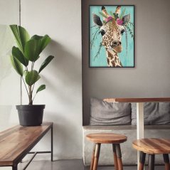 Diamantové malování žirafa s čelenkou, 5D obraz, 200x300 mm