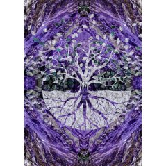 Diamantové malování fialový strom života, 300x400 mm