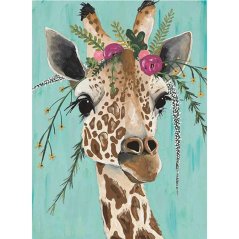 Diamantové malování žirafa s čelenkou, 5D obraz, 200x300 mm