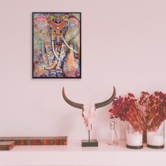 Diamantové malování indický slon, 5D obraz, 200x300 mm