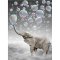 Diamantové malování slon s bublinami, 5D obraz, 200x300 mm